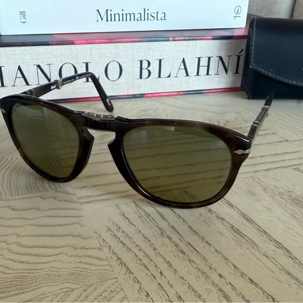 Persol 714 Original Fold Up Sunglasses Brown/Green w/case